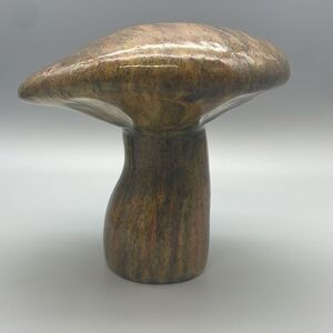 Vintage Mushroom Large Ceramic Kitsch Garden Decor 8” Splatter Paint 1970s